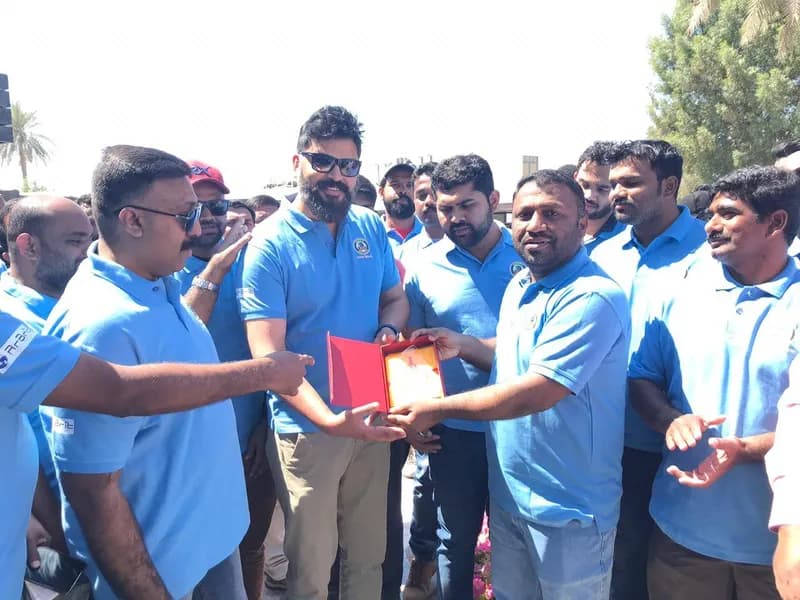 Arbrit Safety receiving a blood donation appreciation award